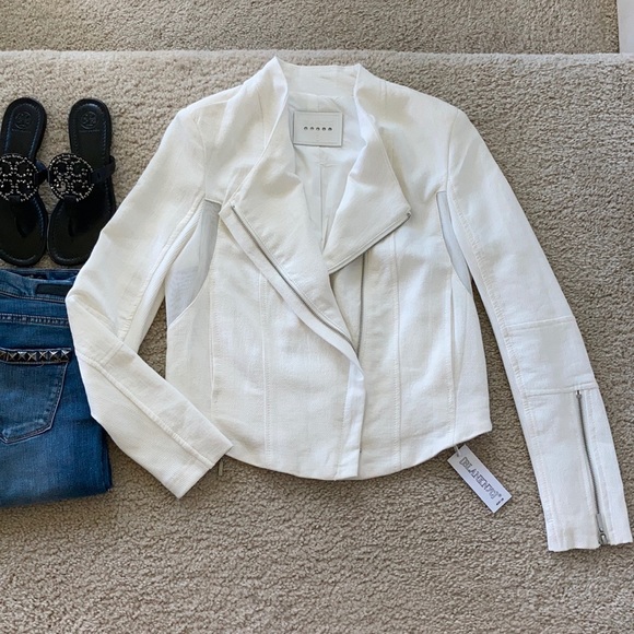 Blank NYC Jackets & Blazers - Blank NYC Mesh Insert Fitted Moto Style Jacket